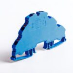 OPK 4-3C; Клеммник 3-х ярусный пружинный быстрозажимной (Push in), 4 мм.кв. (синий) (1885)